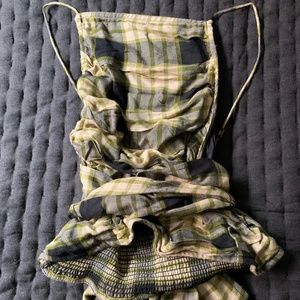 Free People Plaid Backless Top